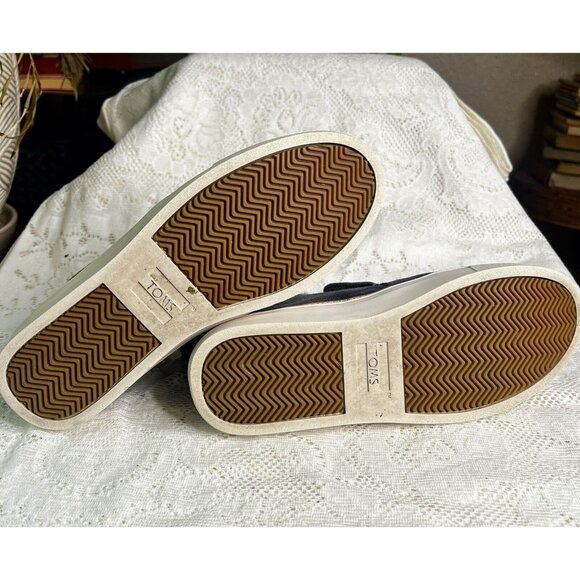 Womens TOMS PAXTON SLIP ON CHUKKA SNEAKER SHOE • Blue Suede• Size 8 - Picture 5 of 11